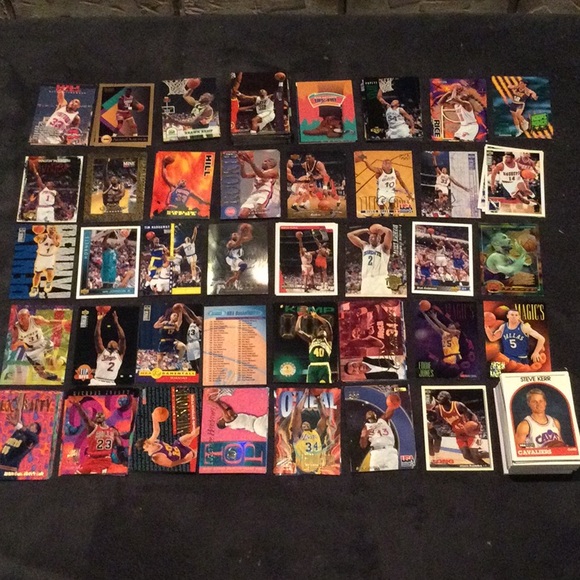1990s basketball cards Jordan Pippen Hill Shaq Olajuwon Rodman Malone etc